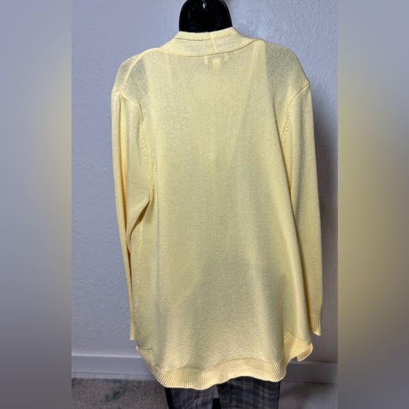 Charter Club Soft Yellow Open-Front Cardigan - Picture 2 of 7